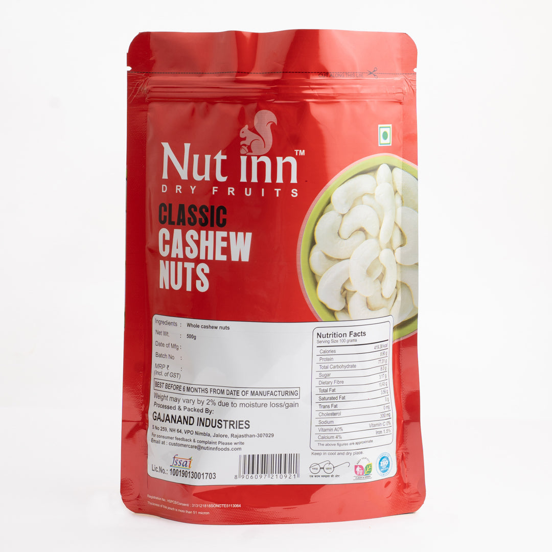 Cashew Nuts Classic (500gm) – Drum Roasted SNW